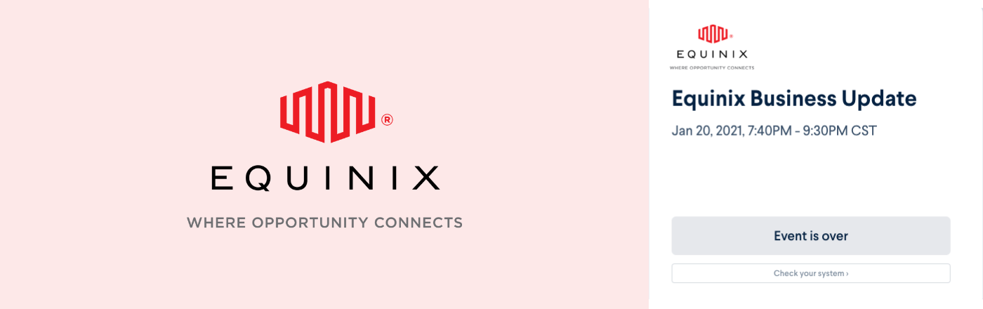 equinix logo on a red background